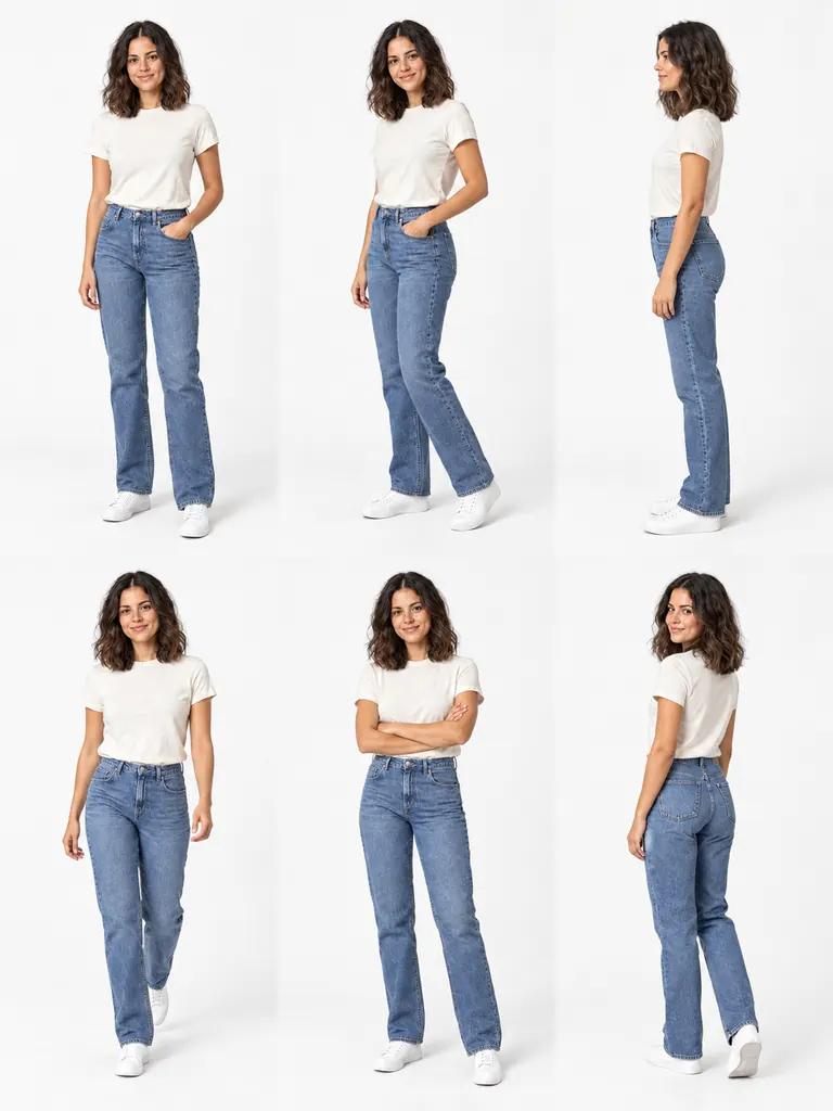Collage de six poses — Exemple généré